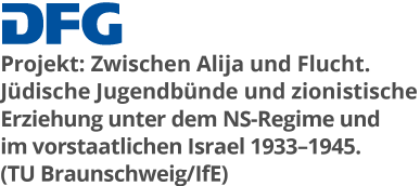 Between Aliyah and Escape: Jewish Youth Organizations and Zionist Education under the Nazi Regime and in pre-State Israel from 1933-1945